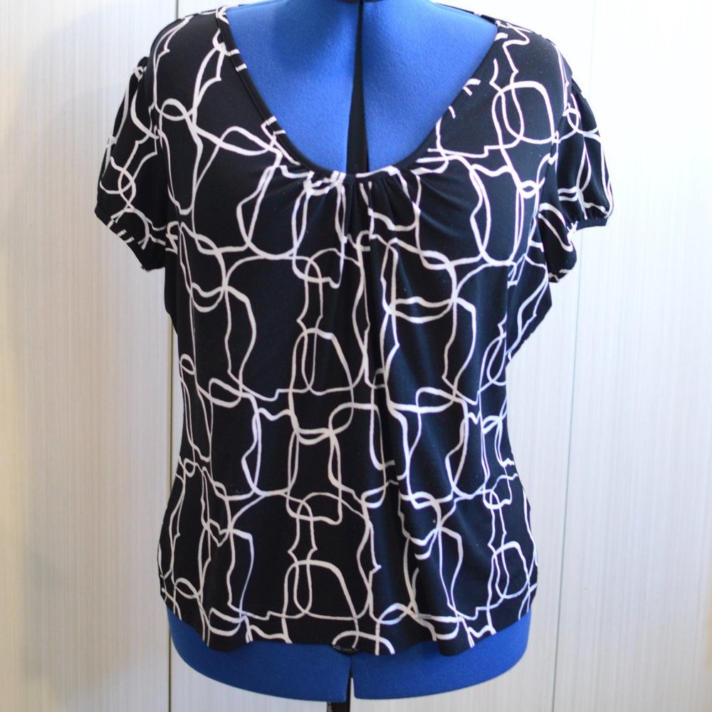 Black and White Work Blouse